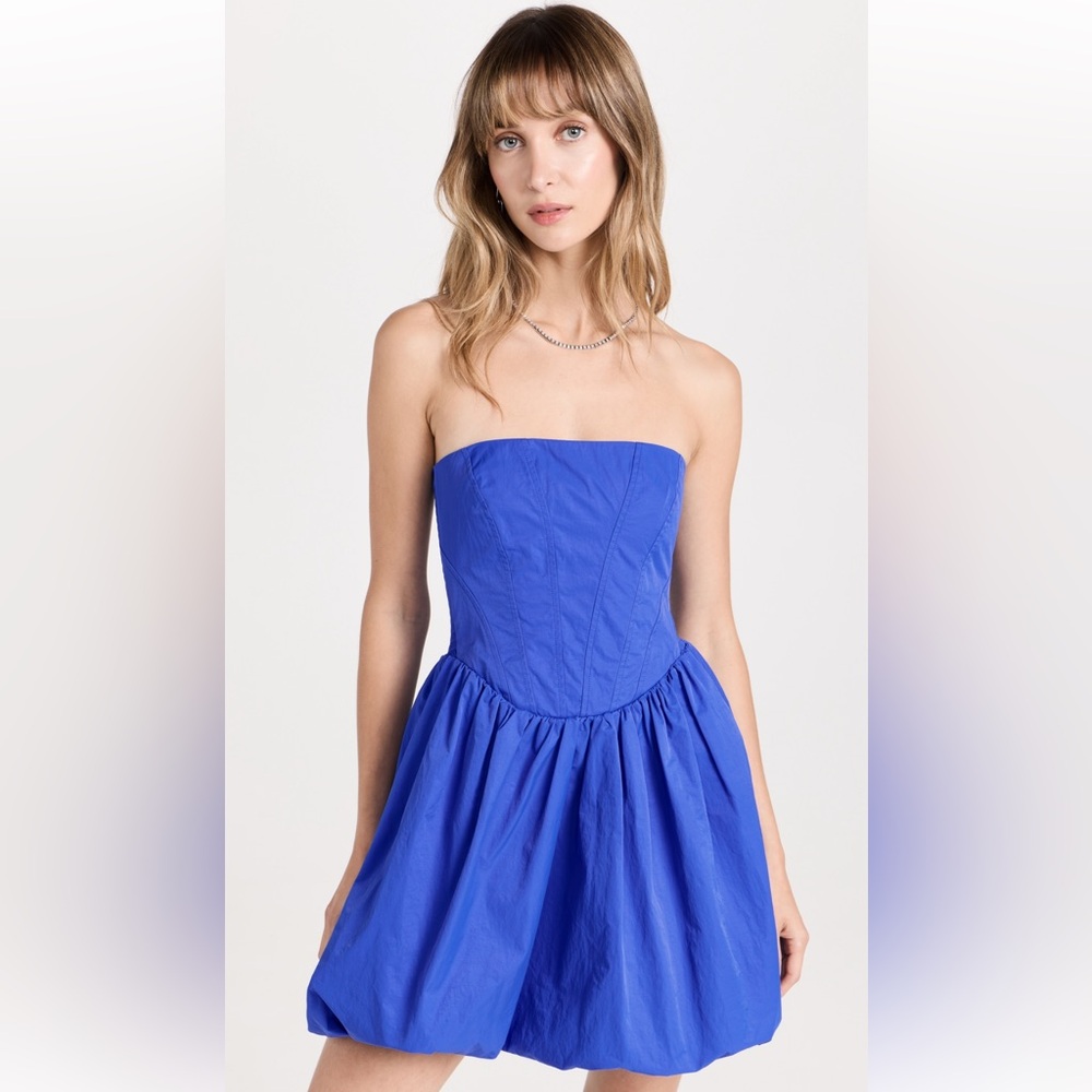 Amanda Uprichard Elegant Blue Strapless Dress
